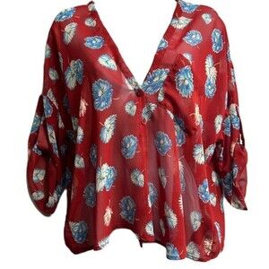 Pins & Needles Floral Top Size Small
